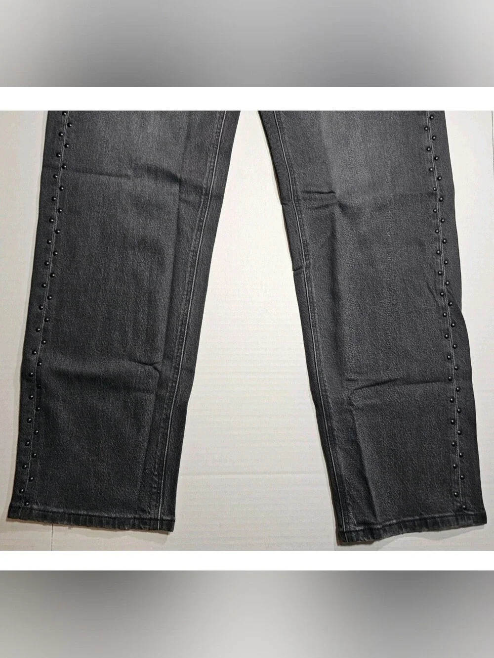 NWT American Eagle Ex-Boyfriend Jeans Black Studded Low-Rise Size 2 Long